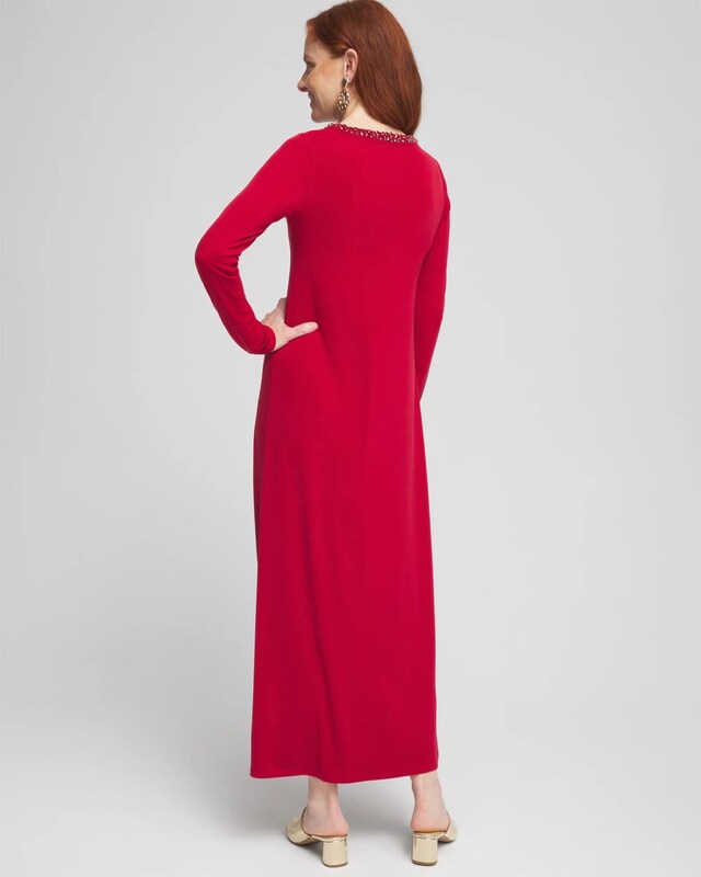 Rhinestone Embellished Maxi Dress - image 3